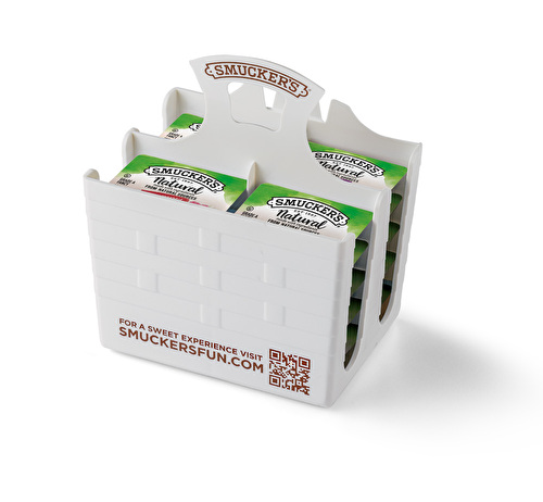 Smuckers White Basket-Weave Fun 4-Section Caddy (12 Caddies/Case)  1
